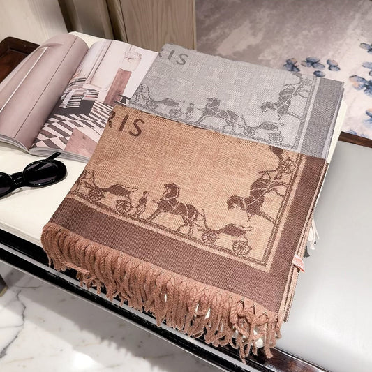 Fancy Horse Long Cashmere Scarf