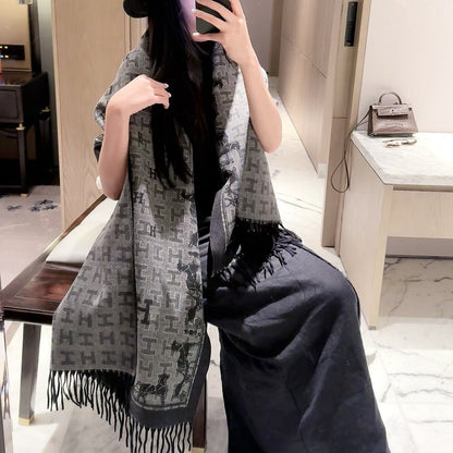Fancy Horse Long Cashmere Scarf