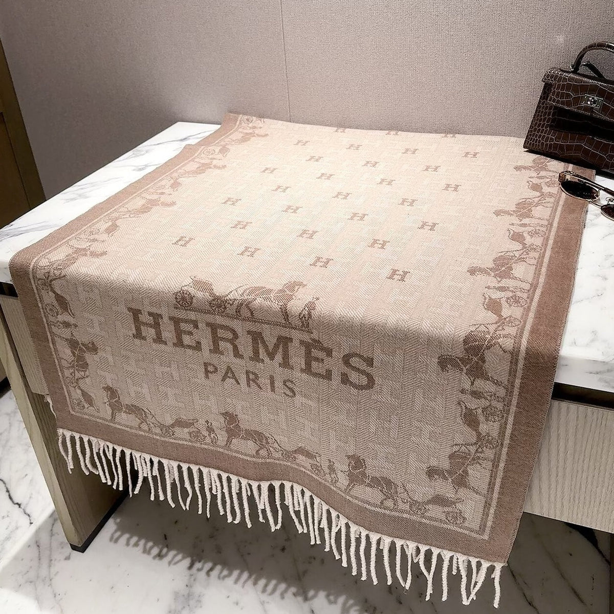 Fancy Horse Long Cashmere Scarf